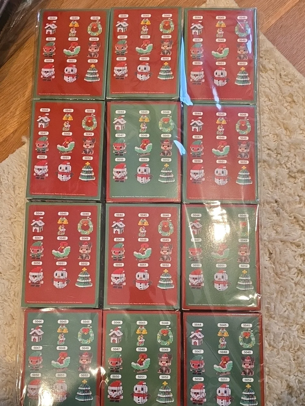 BULK Christmas Bricks Micro Building Toy Set - Assorted Colors 12 Sets